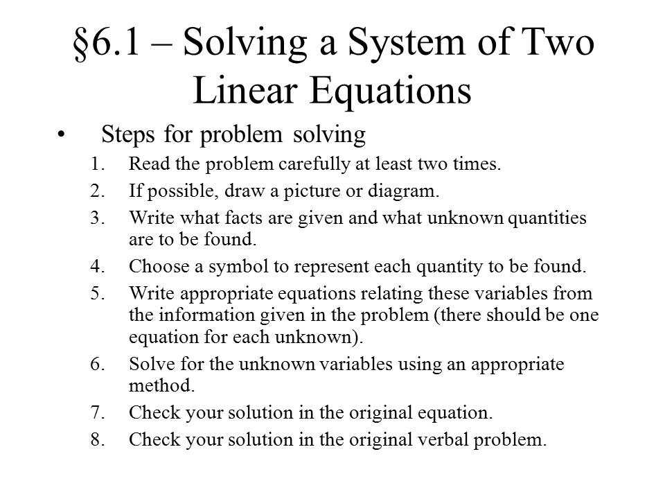 How to solve linear equations